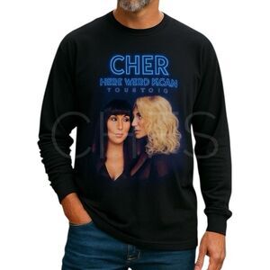 Cher “Here We Go Again Tour” 2019 Size L Double Sided Concert T-Shirt Long Slv